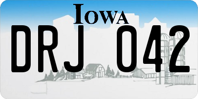 IA license plate DRJ042
