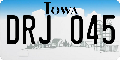 IA license plate DRJ045