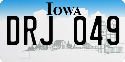 IA license plate DRJ049
