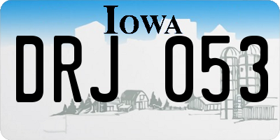 IA license plate DRJ053