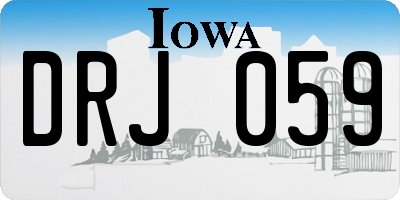 IA license plate DRJ059