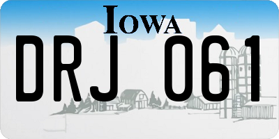 IA license plate DRJ061