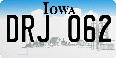 IA license plate DRJ062