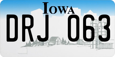 IA license plate DRJ063