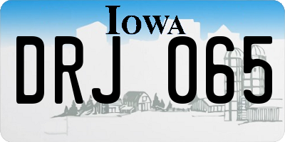 IA license plate DRJ065
