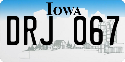 IA license plate DRJ067
