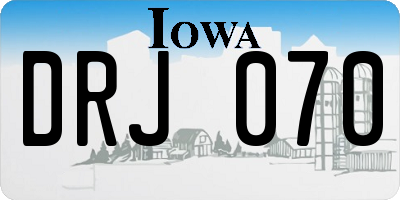 IA license plate DRJ070