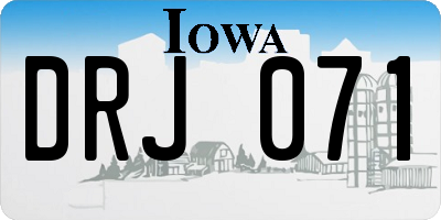 IA license plate DRJ071