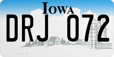 IA license plate DRJ072