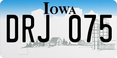 IA license plate DRJ075