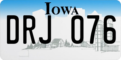 IA license plate DRJ076
