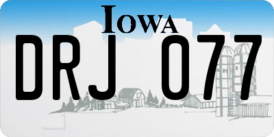 IA license plate DRJ077