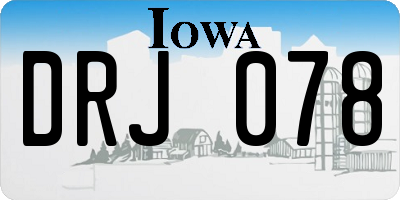 IA license plate DRJ078