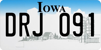 IA license plate DRJ091