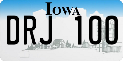 IA license plate DRJ100