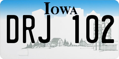 IA license plate DRJ102