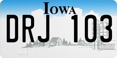 IA license plate DRJ103