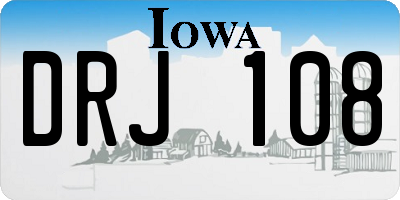 IA license plate DRJ108