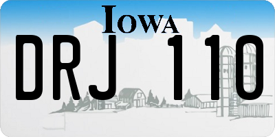 IA license plate DRJ110