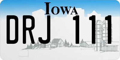 IA license plate DRJ111