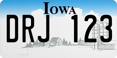 IA license plate DRJ123