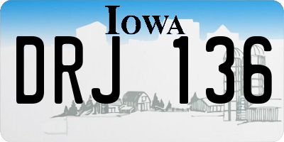 IA license plate DRJ136