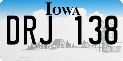IA license plate DRJ138