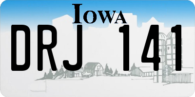 IA license plate DRJ141