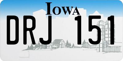 IA license plate DRJ151