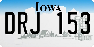 IA license plate DRJ153
