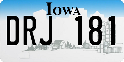 IA license plate DRJ181
