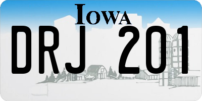 IA license plate DRJ201