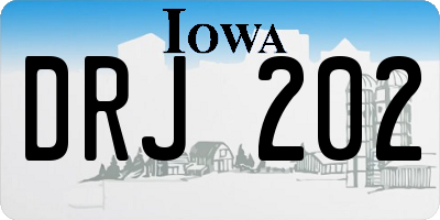 IA license plate DRJ202