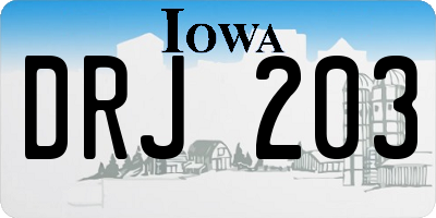 IA license plate DRJ203
