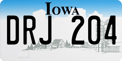 IA license plate DRJ204