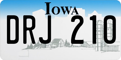IA license plate DRJ210