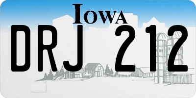 IA license plate DRJ212