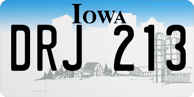 IA license plate DRJ213
