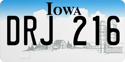 IA license plate DRJ216