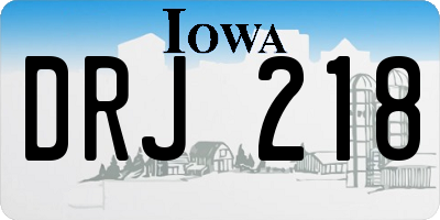 IA license plate DRJ218