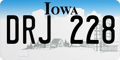 IA license plate DRJ228