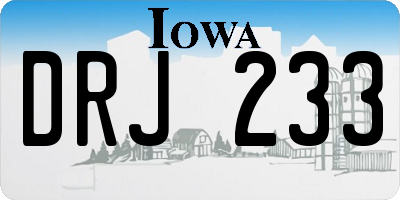 IA license plate DRJ233