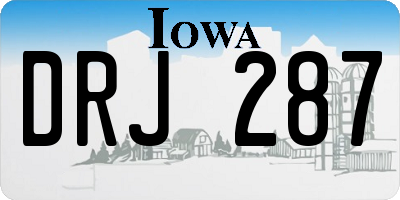 IA license plate DRJ287