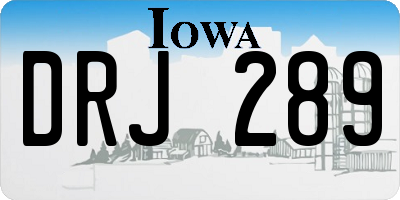 IA license plate DRJ289