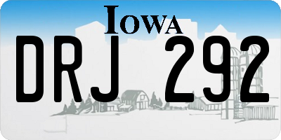 IA license plate DRJ292