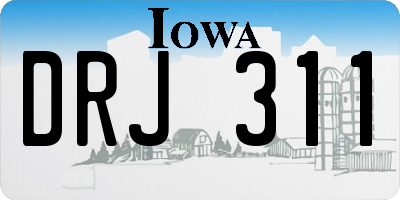 IA license plate DRJ311