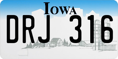 IA license plate DRJ316