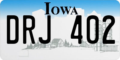 IA license plate DRJ402