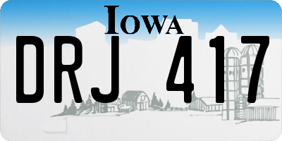 IA license plate DRJ417