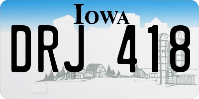 IA license plate DRJ418